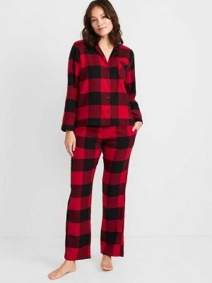 Pyjamas Old Navy Printed Flannel Pajama Set Femme Rouge | 061-SDAPLM