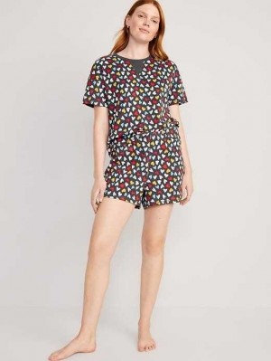 Pyjamas Old Navy Printed Pajama Shorts Set Femme Multicolore | 120-CNFBGE
