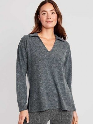 Pyjamas Old Navy Rib-Knit Lounge Pull Femme Grise | 895-QWERMI