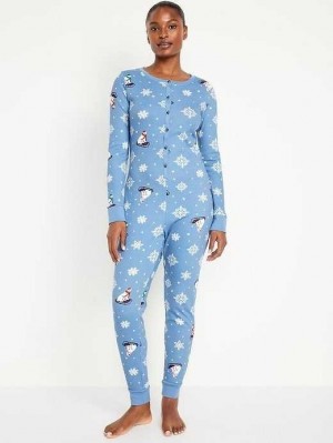 Pyjamas Old Navy Thermal-Knit Pajama One-Piece Femme Multicolore | 790-IMNABW