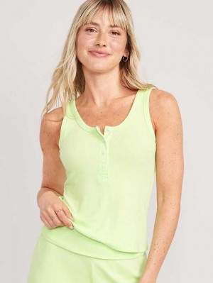 Pyjamas Old Navy UltraLite Rib-Knit Henley Lounge Tank Top Femme Soft Limon | 892-ARLSDJ