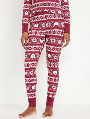 Pyjamas Old Navy Waffle-Knit Pajama Leggings Femme Rouge | 821-HCEKUR