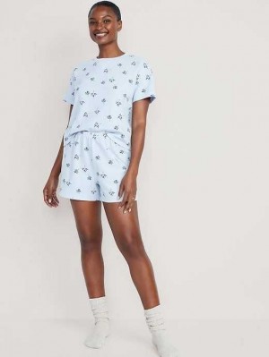Pyjamas Old Navy Waffle-Knit Pajama Shorts Set Femme Holly Jolly | 189-WJKEQB