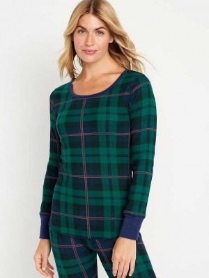 Pyjamas Old Navy Waffle-Knit Pajama Top Femme Noir | 815-AMFITY