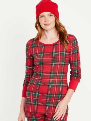 Pyjamas Old Navy Waffle-Knit Pajama Top Femme Rouge | 695-MERBGO
