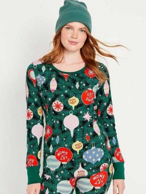 Pyjamas Old Navy Waffle-Knit Pajama Top Femme Tinsel Town | 950-SFDVRL