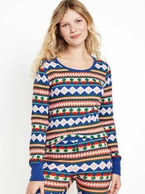 Pyjamas Old Navy Waffle-Knit Pajama Top Femme Geo Fair Isle | 401-YDIOQN