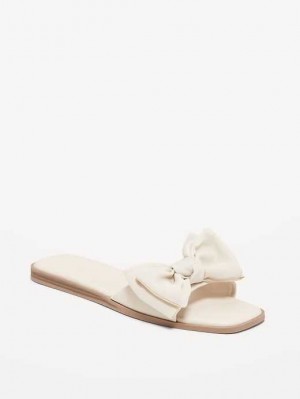 Sandale Old Navy Bow-Tie Claquette Sandals Femme Beige | 972-DIZGER