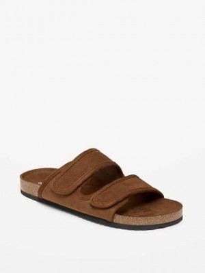 Sandale Old Navy Double-Brides Faux-Daim Sandals Homme Marron | 596-SNIFDR