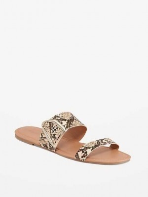 Sandale Old Navy Faux-Cuir Double-Brides Metal-Hardware Sandals Femme Serpent | 609-KTQGFV