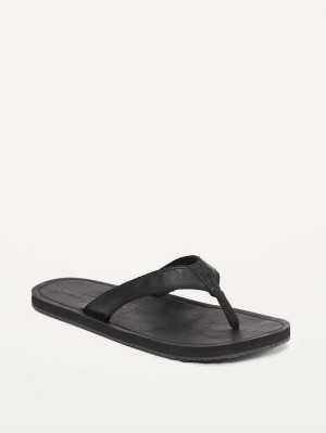 Sandale Old Navy Faux-Cuir Flip-Flop Sandals Homme Noir | 839-NBWMHG