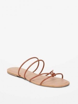 Sandale Old Navy Faux-Cuir Lanières Knotted Sandals Femme Marron | 963-JIMWUD
