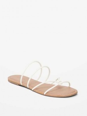 Sandale Old Navy Faux-Cuir Lanières Knotted Sandals Femme Beige | 307-HXZJND