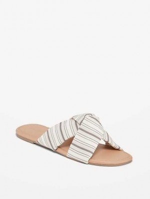 Sandale Old Navy Faux-Cuir Printed Soft Twist Sandals Femme Stripes | 560-ZHIMBO