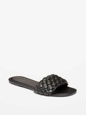 Sandale Old Navy Faux-Cuir Puffy Braided Sandals Femme Noir | 390-VWPOFM