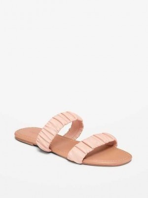 Sandale Old Navy Faux-Cuir Ruched Sandals Femme Conch Shell | 435-NOUCAJ