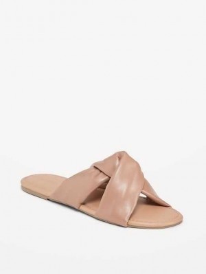 Sandale Old Navy Faux-Cuir Soft Twist Sandals Femme Cocoa Fawn | 420-DQNLGY