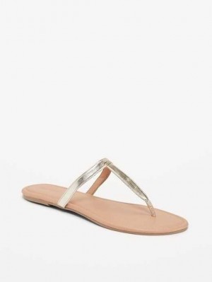 Sandale Old Navy Faux-Cuir T-Brides Sandals Femme Golden Hour | 962-NOQAVR