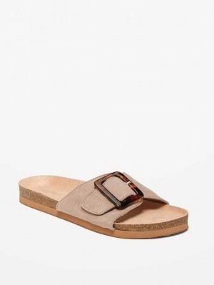 Sandale Old Navy Faux-Daim Buckled Brides Sandals Femme Beige | 890-KEXWSB