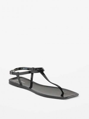 Sandale Old Navy Opaque Jelly T-Brides Sandals Femme Noir | 867-HJQWSP