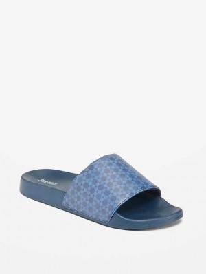 Sandale Old Navy Printed Sugarcane-Based Claquette Sandals Homme Bleu | 856-MGHVBD