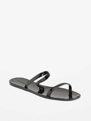Sandale Old Navy Shiny-Jelly Claquette Sandals Femme Noir | 123-KATHNL