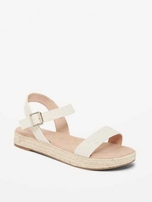 Sandale Old Navy Tela Plateforme Sandals Femme Beige | 364-YHRVLM