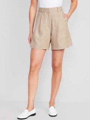 Short Old Navy Extra High-Waisted Taylor Linen-Blend Trouser Shorts Femme Sliced Bread | 174-LMODSZ