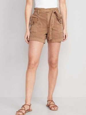 Short Old Navy Extra High-Waisted Tie-Front Cargo Workwear Shorts Femme Falconry | 762-GQDEYH
