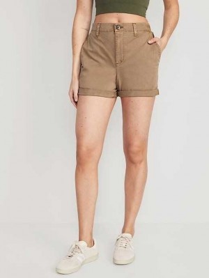 Short Old Navy High-Waisted OGC Pull-On Chino Shorts -- 3.5-inch inseam Femme Sisal | 791-QMSFNK