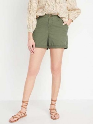 Short Old Navy High-Waisted OGC Pull-On Chino Shorts Femme Alpine Tundra | 749-MFRVTN