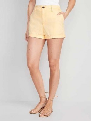 Short Old Navy High-Waisted OGC Pull-On Chino Shorts -- 3.5-inch inseam Femme Golden Straw | 680-PKVDUL