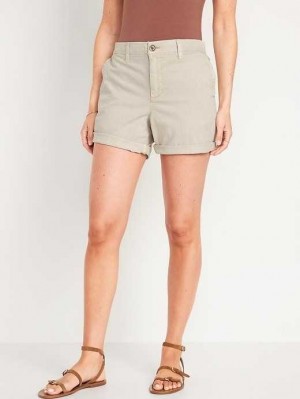 Short Old Navy High-Waisted OGC Pull-On Chino Shorts Femme Grise | 602-HUYRBP