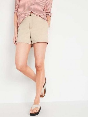 Short Old Navy High-Waisted OGC Pull-On Chino Shorts Femme Grise | 584-TQCDZE