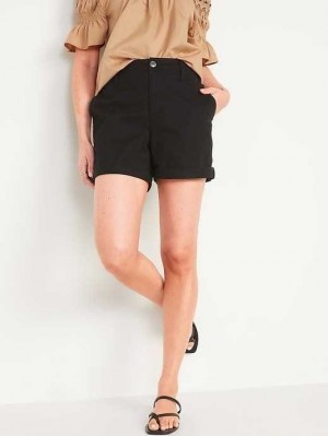 Short Old Navy High-Waisted OGC Pull-On Chino Shorts Femme Noir | 950-YLVJWI