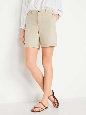Short Old Navy High-Waisted OGC Pull-On Chino Shorts Femme Grise | 359-NIUAFX