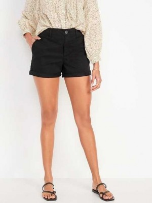 Short Old Navy High-Waisted OGC Pull-On Chino Shorts Femme Noir | 342-RNZUJW