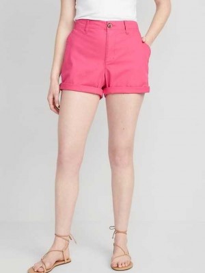 Short Old Navy High-Waisted OGC Pull-On Chino Shorts -- 3.5-inch inseam Femme Fleur | 291-NFGUEZ
