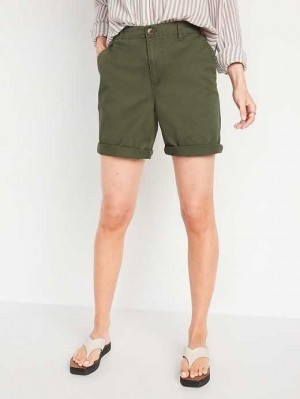 Short Old Navy High-Waisted OGC Pull-On Chino Shorts Femme Alpine Tundra | 109-NSWKZO