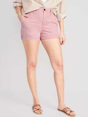Short Old Navy High-Waisted OGC Pull-On Chino Shorts -- 3.5-inch inseam Femme Rose | 091-GCXKZU