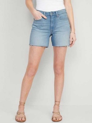 Short Old Navy High-Waisted OG Droit Cut-Off Jean Shorts Femme Lavage Clair | 467-PRQVOD