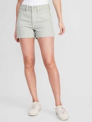 Short Old Navy High-Waisted OG Droit Pop-Color Jean Cut-Off Shorts Femme Grise | 598-LCMFGH
