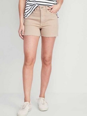 Short Old Navy High-Waisted OG Droit Pop-Color Jean Cut-Off Shorts Femme Marron Clair | 321-SDZRGA