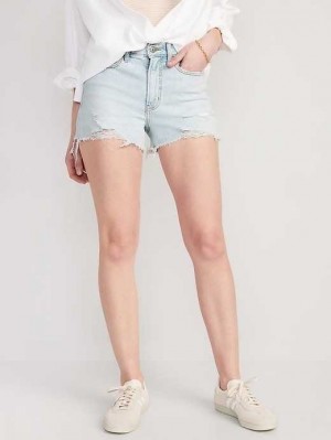 Short Old Navy High-Waisted OG Droit Ripped Jean Shorts Femme Leif | 173-CUHDPO