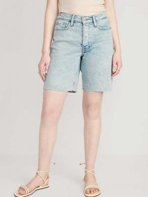 Short Old Navy High-Waisted OG Loose Button-Fly Jean Shorts Femme Leif Damage | 956-JMODRK