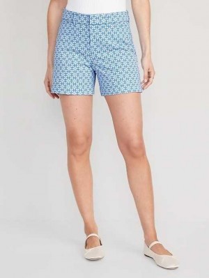 Short Old Navy High-Waisted Pixie Trouser Shorts Femme Bleu | 542-UPKHXT