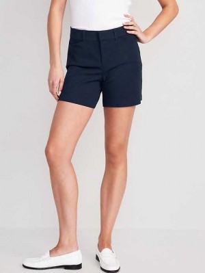 Short Old Navy High-Waisted Pixie Trouser Shorts Femme Bleu Marine | 370-EPYNMI