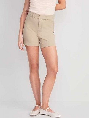 Short Old Navy High-Waisted Pixie Trouser Shorts Femme Beige | 105-KPZQYR