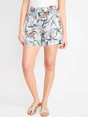 Short Old Navy High-Waisted Playa Soft-Spun Shorts Femme Bleu | 408-HUTEFI