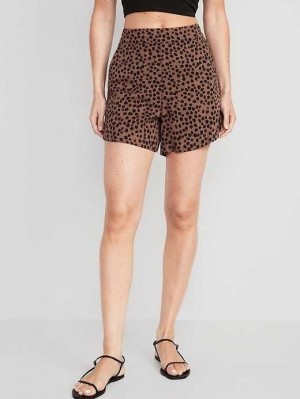 Short Old Navy High-Waisted Playa Soft-Spun Shorts Femme Marron | 230-LDEWNY